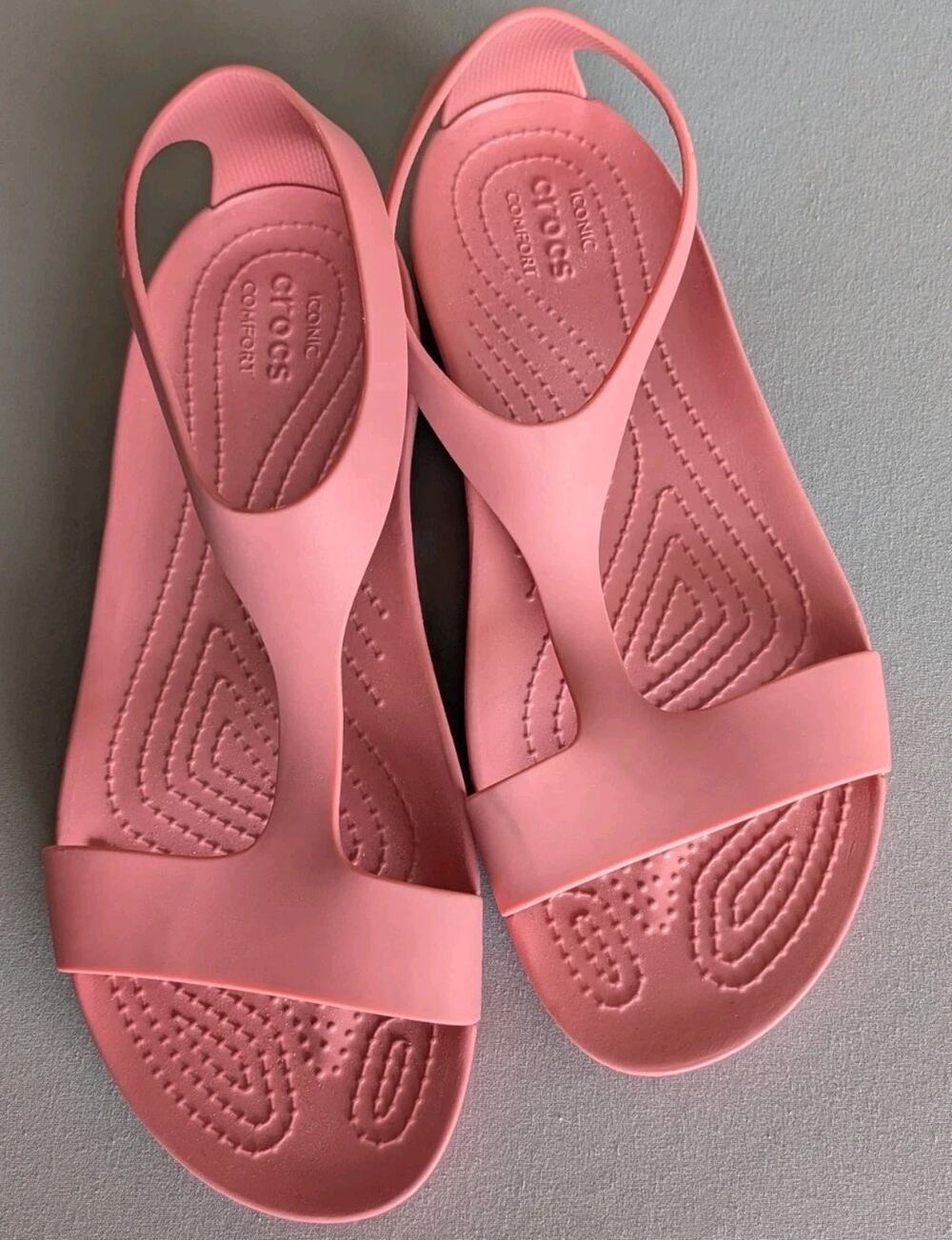 Crocs Serena Sandals 9 Dusty Rose Pink Slingback Comfort Lightweight Waterproof